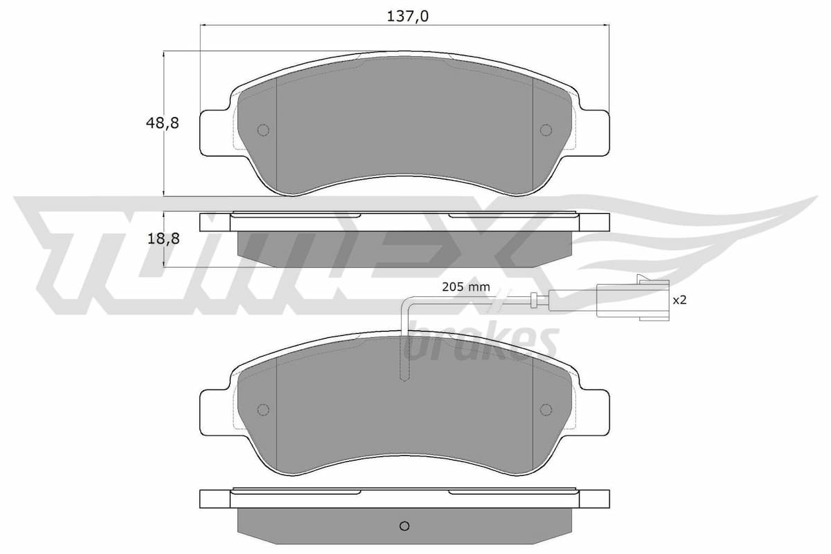 Bremžu uzliku kompl., Disku bremzes TOMEX Brakes TX 18-10 1