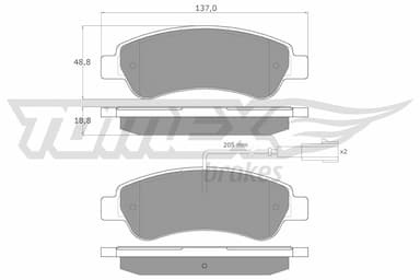 Bremžu uzliku kompl., Disku bremzes TOMEX Brakes TX 18-10 1