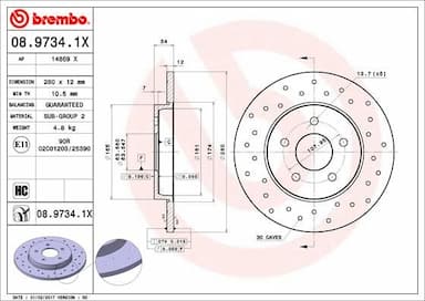 Bremžu diski BREMBO 08.9734.1X 1