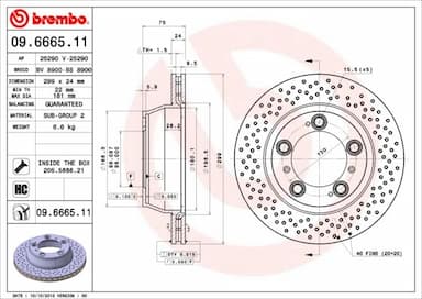 Bremžu diski BREMBO 09.6665.11 1