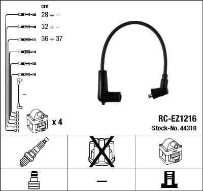 Augstsprieguma vadu komplekts NGK 44318 1