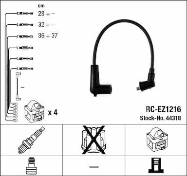 Augstsprieguma vadu komplekts NGK 44318 1