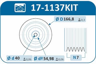 Siksnas skriemeļa komplekts, Kloķvārpsta IJS GROUP 17-1137KIT 2