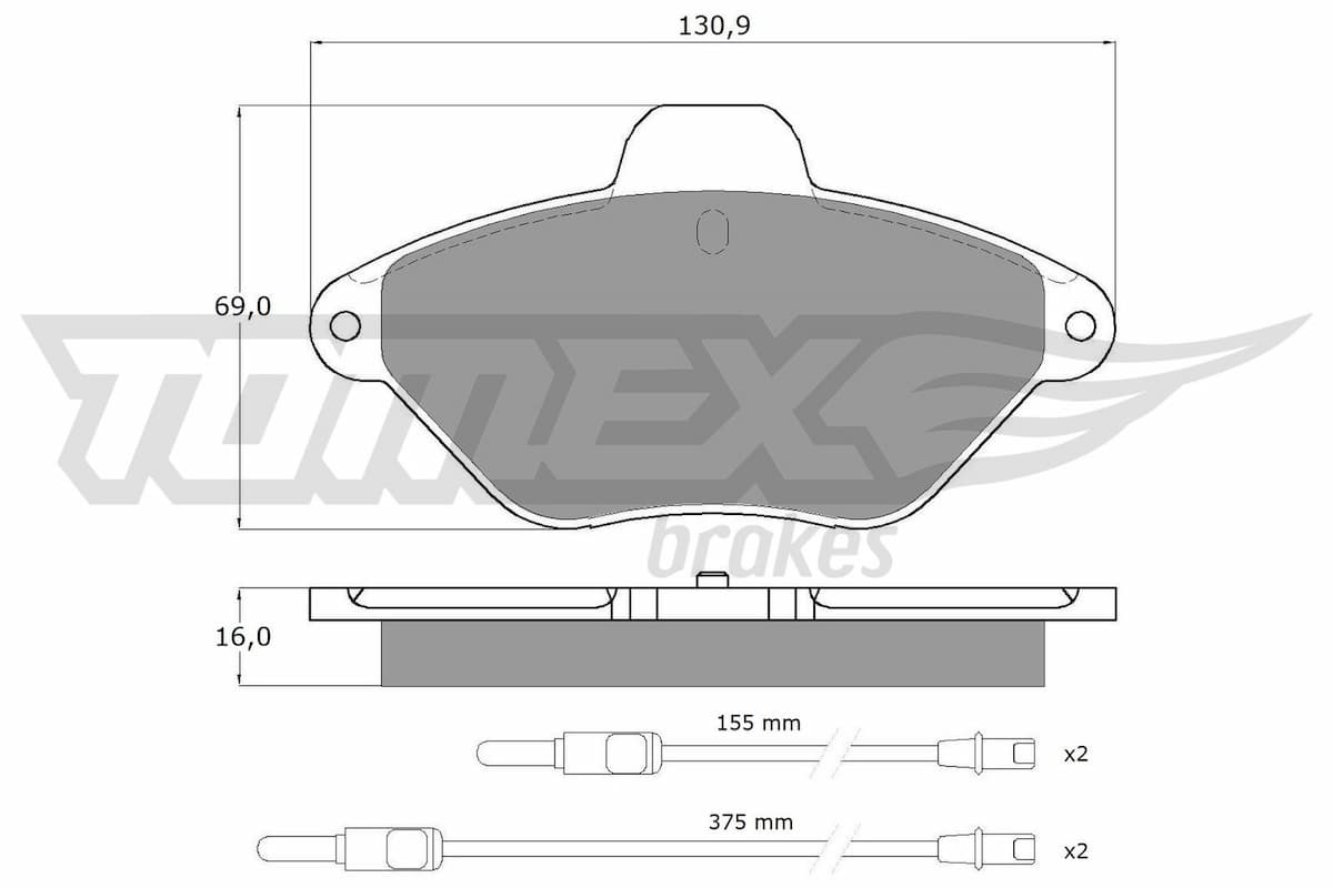 Bremžu uzliku kompl., Disku bremzes TOMEX Brakes TX 11-89 1