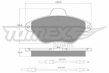 Bremžu uzliku kompl., Disku bremzes TOMEX Brakes TX 11-89 1