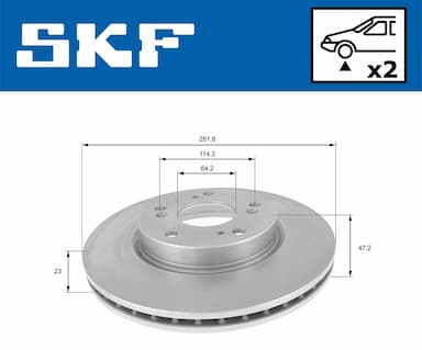 Bremžu diski SKF VKBD 80095 V2 2