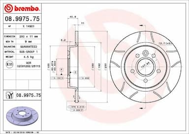 Bremžu diski BREMBO 08.9975.75 1