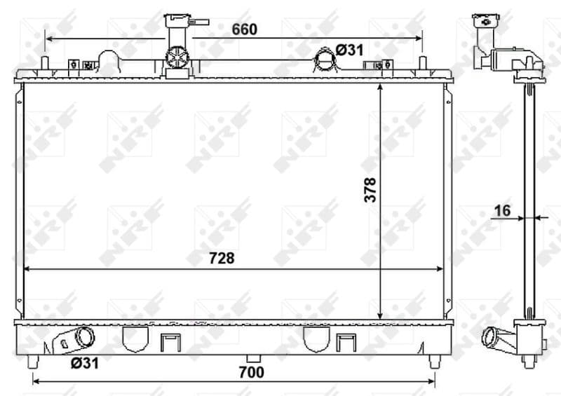 Radiators, Motora dzesēšanas sistēma NRF 53383 1