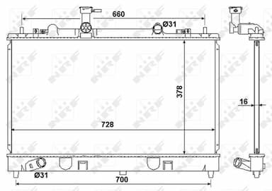 Radiators, Motora dzesēšanas sistēma NRF 53383 1