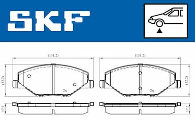 Bremžu uzliku kompl., Disku bremzes SKF VKBP 80628 2