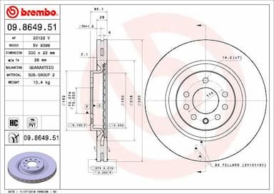 Bremžu diski BREMBO 09.8649.51 1