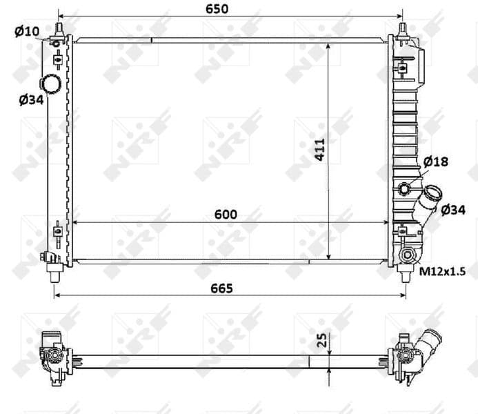 Radiators, Motora dzesēšanas sistēma NRF 53903 1