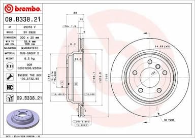 Bremžu diski BREMBO 09.B338.21 1