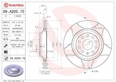 Bremžu diski BREMBO 09.A200.75 1