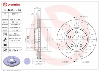 Bremžu diski BREMBO 09.C349.1X 1