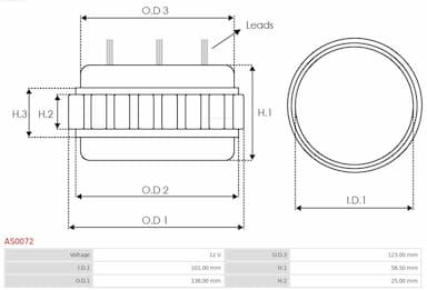 Stators, ģenerators AS-PL AS0072 2