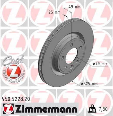 Bremžu diski ZIMMERMANN 450.5228.20 1