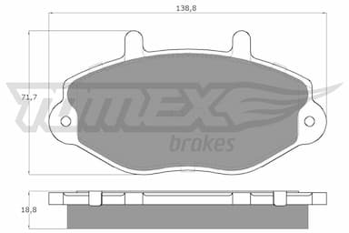 Bremžu uzliku kompl., Disku bremzes TOMEX Brakes TX 11-92 1