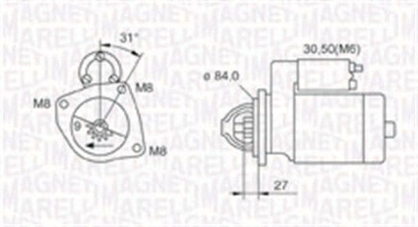 Starteris MAGNETI MARELLI 063721203010 1