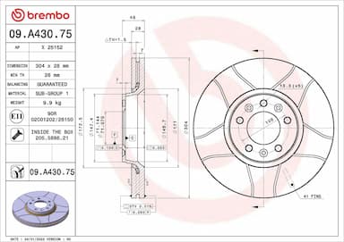 Bremžu diski BREMBO 09.A430.75 1