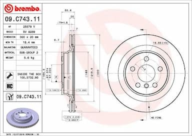 Bremžu diski BREMBO 09.C743.11 1