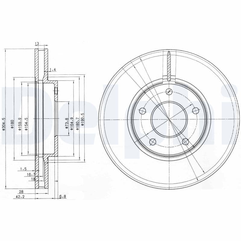 Bremžu diski DELPHI BG3547 1