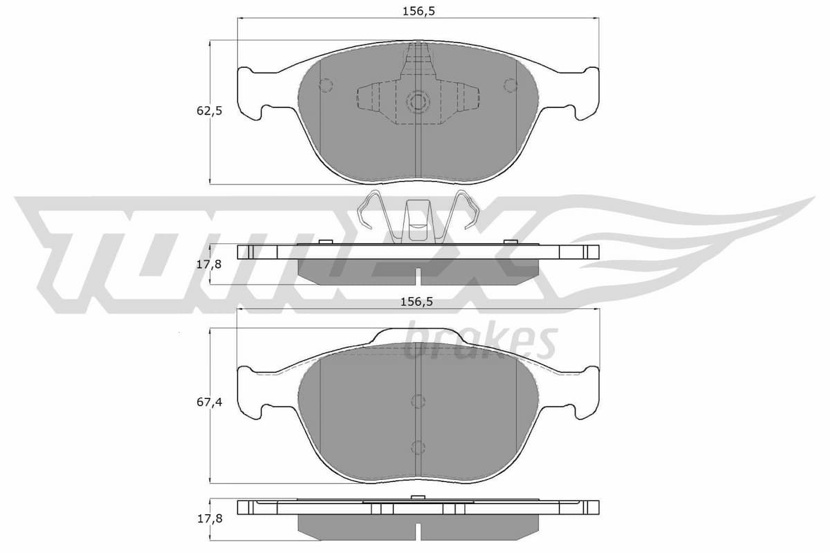 Bremžu uzliku kompl., Disku bremzes TOMEX Brakes TX 14-49 1