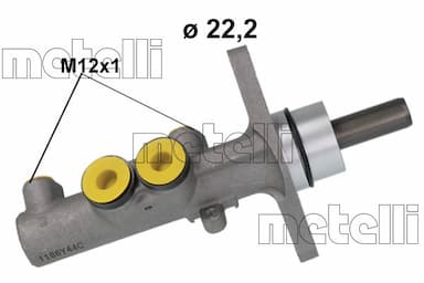 Galvenais bremžu cilindrs METELLI 05-1186 1