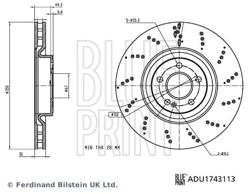 Bremžu diski BLUE PRINT ADU1743113 1