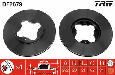Bremžu diski TRW DF2679 1