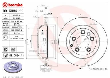 Bremžu diski BREMBO 09.C884.11 1