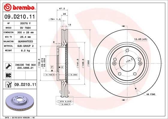 Bremžu diski BREMBO 09.D210.11 1