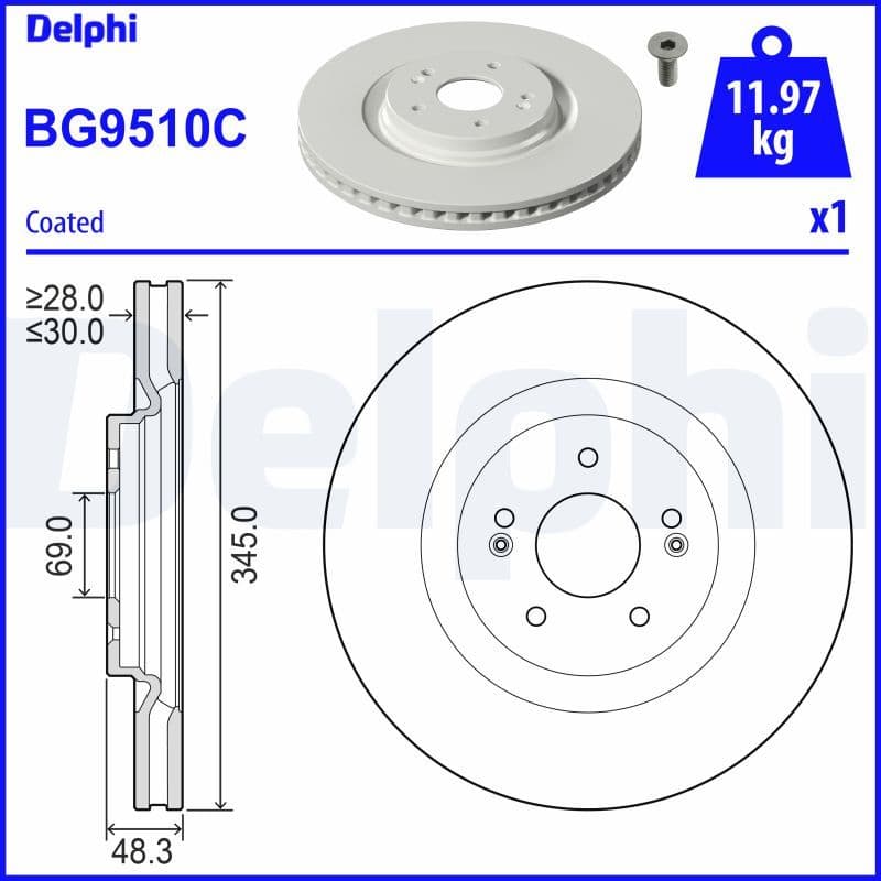 Bremžu diski DELPHI BG9510C 1