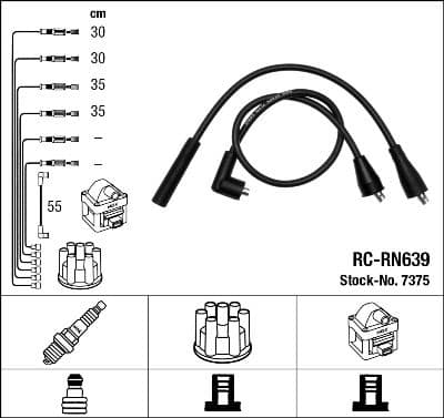 Augstsprieguma vadu komplekts NGK 7375 1