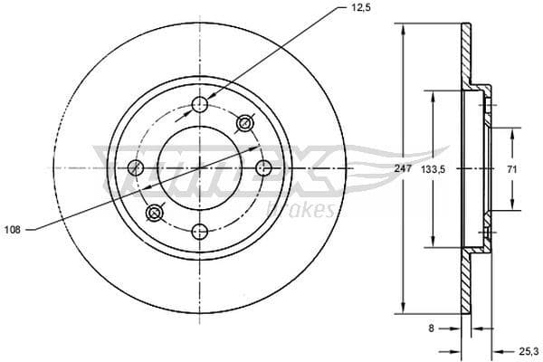 Bremžu diski TOMEX Brakes TX 71-53 1