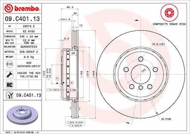 Bremžu diski BREMBO 09.C401.13 1