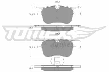 Bremžu uzliku kompl., Disku bremzes TOMEX Brakes TX 18-45 1