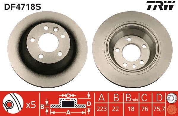 Bremžu diski TRW DF4718S 1
