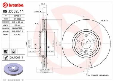 Bremžu diski BREMBO 09.D062.11 1