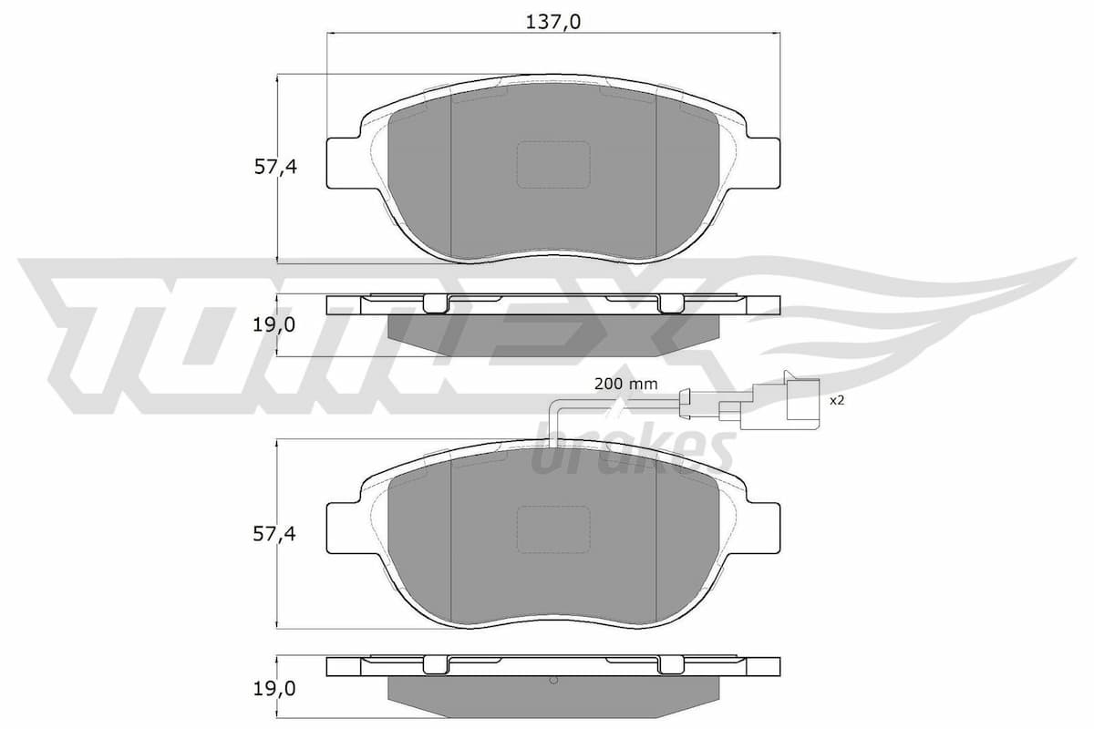 Bremžu uzliku kompl., Disku bremzes TOMEX Brakes TX 14-45 1