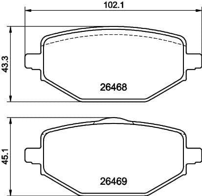 Bremžu uzliku kompl., Disku bremzes HELLA 8DB 355 044-241 1