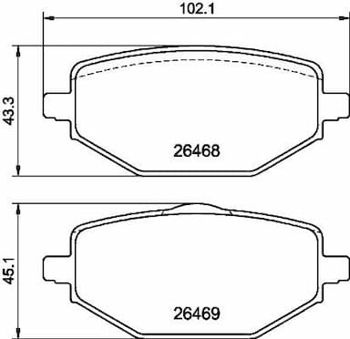 Bremžu uzliku kompl., Disku bremzes HELLA 8DB 355 044-241 1