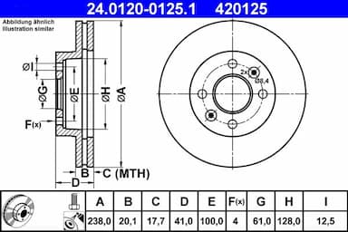 Bremžu diski ATE 24.0120-0125.1 1