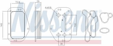 Eļļas radiators, Motoreļļa NISSENS 90741 7