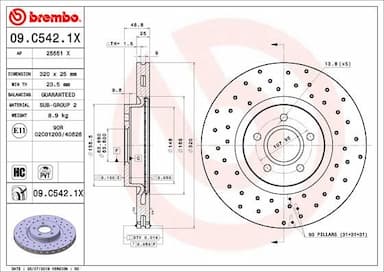 Bremžu diski BREMBO 09.C542.1X 1