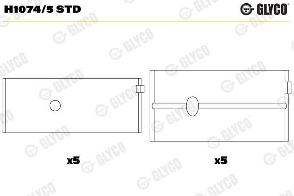 Kloķvārpstas gultnis GLYCO H1074/5 STD 1