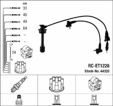 Augstsprieguma vadu komplekts NGK 44320 1
