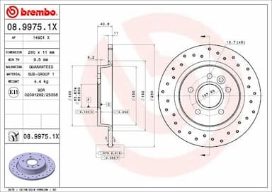 Bremžu diski BREMBO 08.9975.1X 1