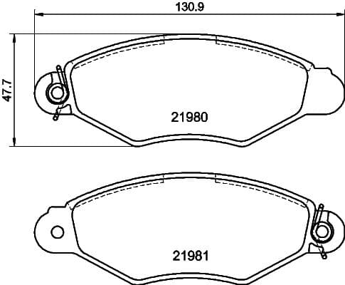 Bremžu uzliku kompl., Disku bremzes HELLA 8DB 355 019-301 1