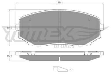 Bremžu uzliku kompl., Disku bremzes TOMEX Brakes TX 17-421 1